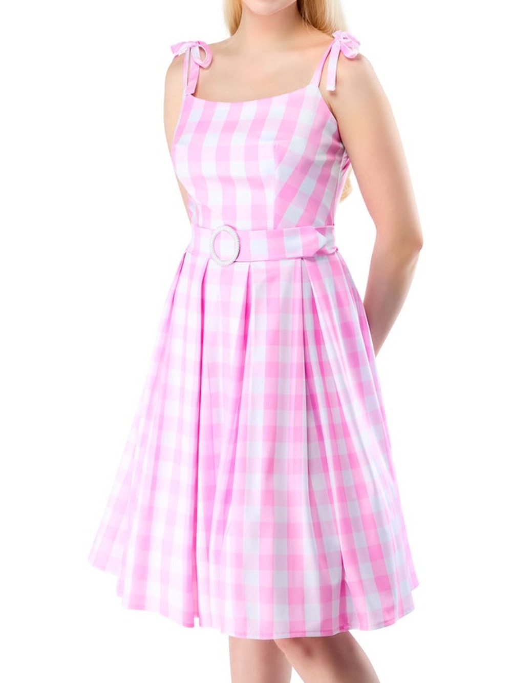 Barbie Movie Perfect Day Pink Gingham Costume Dress